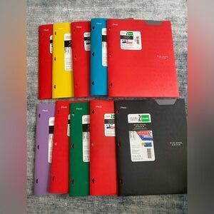 New lot of 10 Mead Five Star Assorted Color Folders